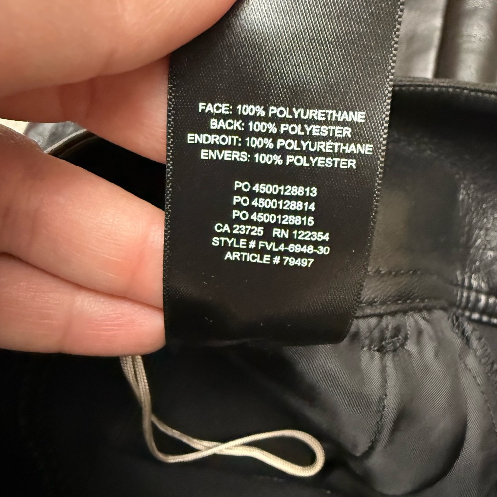 ARITZIA WILDRED Black Faux Leather Tie Pants High Waisted Iconic Trousers size 4 - Picture 11 of 12